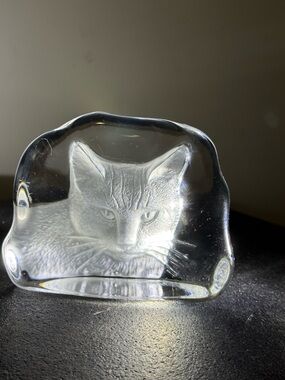 Crystal Cat Paperweight
